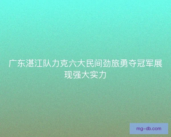 广东湛江队力克六大民间劲旅勇夺冠军展现强大实力 广东湛江队力克六大民间劲旅勇夺冠军展现强大实力
